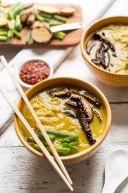 Bowl of gluten-free vegan Coconut Curry Ramen for a fast and flavorful gluten-free plant-based meal