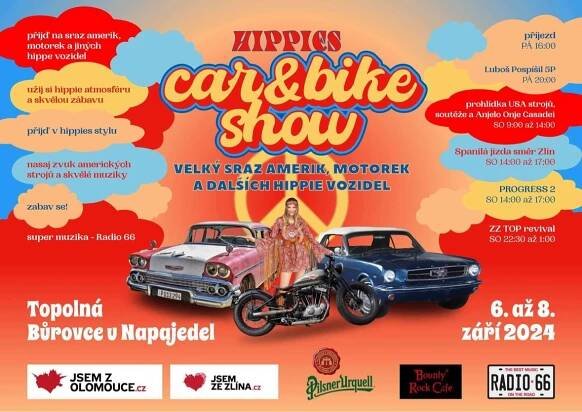 HIPPIES CAR & BIKE SHOWchrom-plameny