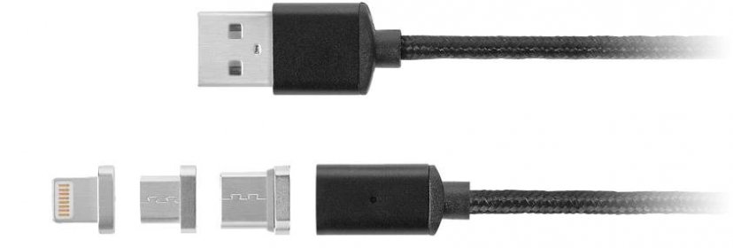 Kruger&Matz magnetický kabel USB (micro USB, USB typu C a Lightning)