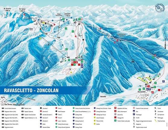 Ravascletto-Sutrio / Monte Zoncolan - Lyžovačka v Alpách