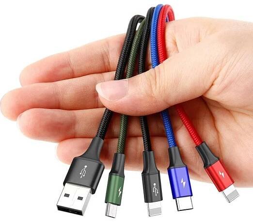 Baseus nabíjecí kabel 4 v 1 - 2x Lightning, Micro USB, USB-C | Kabely 4 v 1 | Kabely | Příslušenství pro mobily | Krytoland