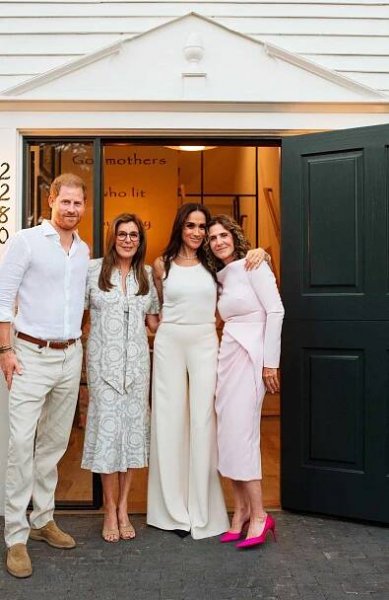 Prince Harry, Victoria Jackson, Meghan Markle and Jennifer Rudolph Walsh 