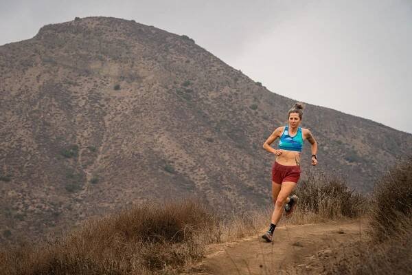 Best Running Shorts for Women - Running on trail in Oiselle Featherweight Roga Shorts