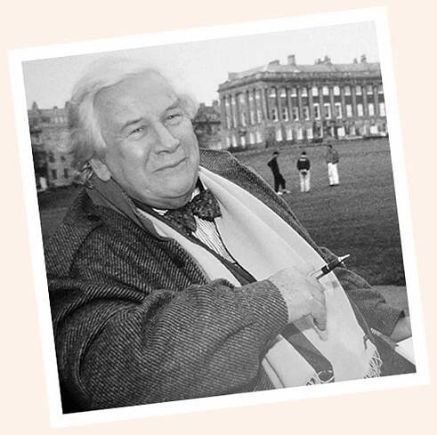Sir Peter Ustinov im Freien