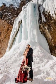 Winter Elopement in Colorado - Hot Springs & Ice Cave Adventure Elopement