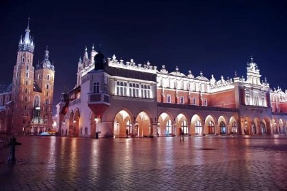 Krakov hlavním náměstí — Stock obrázek