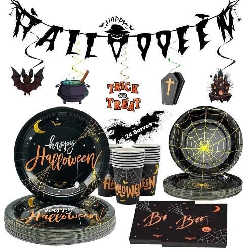 Graveyard Themed Halloween Party - Cemetery Themed Halloween Party - Ideas - Inspiration - Party Supplies - Party Decorations - Food - Party Supplies Set Kit