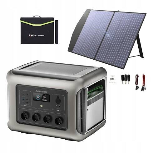 Napájecí stanice Allpowers R2500 Sada s solárním panelem 100W skládací MC4