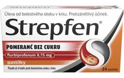 Strepfen Pomeranč bez cukru 24ks pastilek