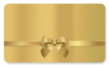 Dárkový poukaz (dárkové karty sleva), Dárkový kupón s zlatá stuha, zlatou mašličkou a zlatý vzor. Kovový design pozadí pro návrh šablony dokladu, pozvánka, vstupenka. Vektor — Ilustrace