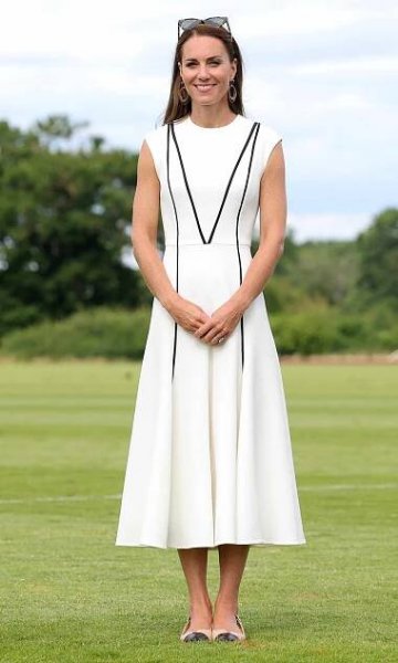 WINDSOR, ENGLAND - JULY 06: Catherine, Duchess of Cambridge attends the Royal Charity Polo Cup 2022 at Guards Polo Club during the Outsourcing Inc. Royal Polo Cup at Guards Polo Club, Flemish Farm on July 06, 2022 in Windsor, England. (Photo by Chris Jackson/Getty Images for TLA Worldwide)