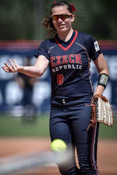 Mistrovství Evropy žen v softballu, 30. června 2019 v Ostravě. Zápas ČR - Litva. Na snímku LINKOVA Adela.