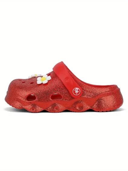 1pc   girls cute garden clogs eva soft sole breathable casual   solid color round toe no lining for daily casual wear home outing and play beach footwear floral decor shoes eva material shoe Product details 8