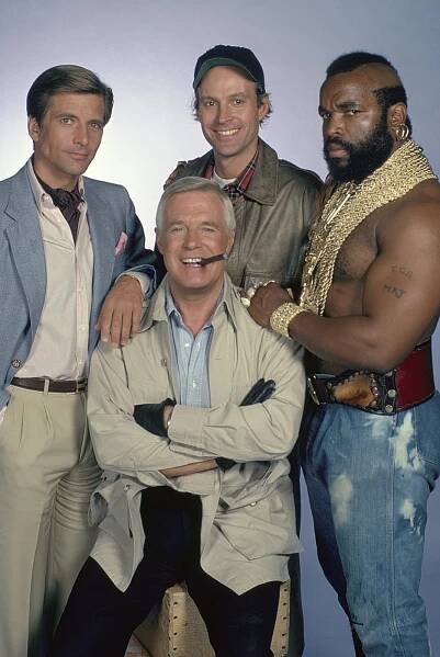 Dirk Benedict, George Peppard, Dwight Schultz, Mr. T - A-Team - Promo