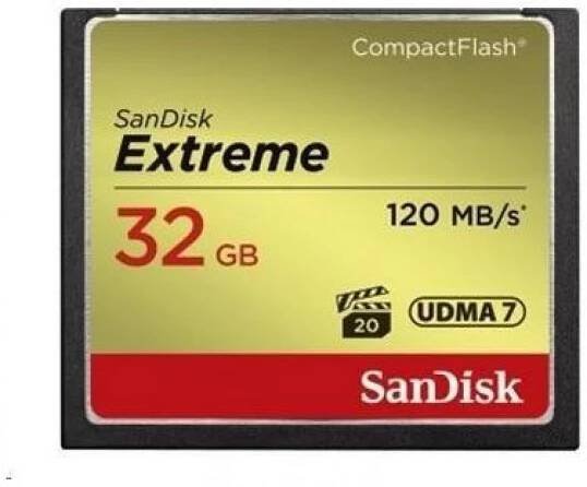 SanDisk Compact Flash 32GB Extreme (R:120/W:85 MB/s) UDMA7 | TonerPartner.cz