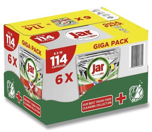 Jar Platinum Plus All in One Giga Pack - kapsle do myčky - 6 x 19 kapslí