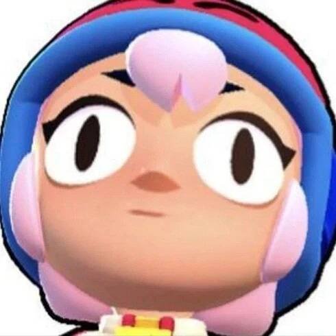 the face of an animated character with big eyes and headbands, in front of a white background
