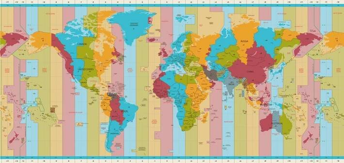 Časový posun – Vysvětlení, mapa Evropa, USA, Rusko