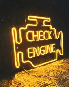LED neonová cedule - CHECK ENGINE- 62*44 cm