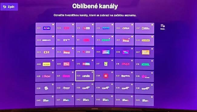 Upravit si ve vlastním profilu pořadí podle oblíbených kanálů je v široké nabídce nutnosti (foto: autor z Oneplay)