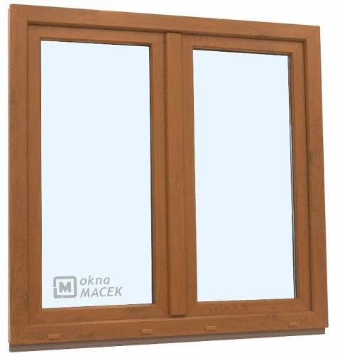 Plastové okno - KNIPPING 70 AD, 1200x1200 mm, O+OS klapačka, zlatý dub + příslušenství a montážní materiál zdarma