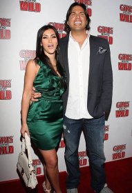 Kim Kardashian and her good friend Joe Francis attend the launch party for Girls Gone Wild Magazine
