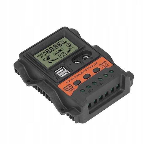 MALÝ REGULÁTOR NABÍJENÍ 30A PWM SOLÁRNÍ 12V 24V 2XUSB ČITELNÝ LCD MAX 50V - Allegro
