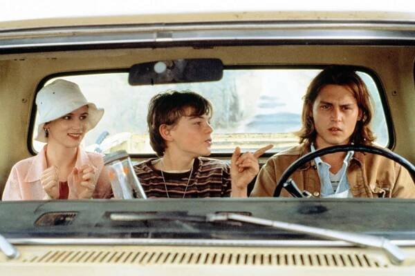Juliette Lewis, Leonardo Di Caprio, and Johnny Depp in WHAT'S EATING GILBERT GRAPE?