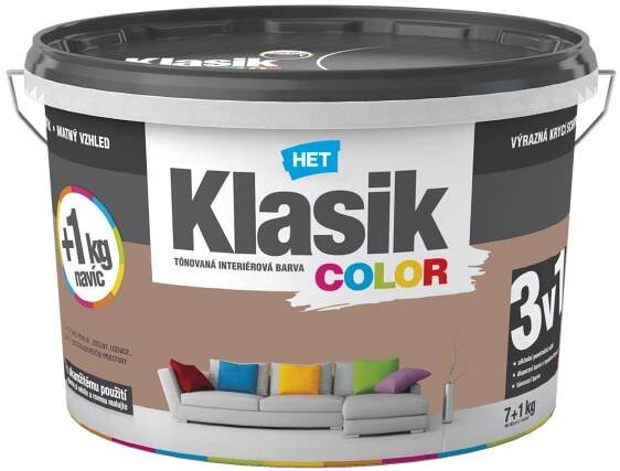 Tónovaná disperzní otěruvzdorná barva HET Klasik COLOR hnědý 7+1 kg | ecolor.cz