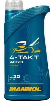 Motorový olej Mannol 4-Takt Agro SAE 30 7203 - 1l (Vysoce kvalitní minerální motorový olej pro moderní malé čtyřtaktní motory zahradní techniky)