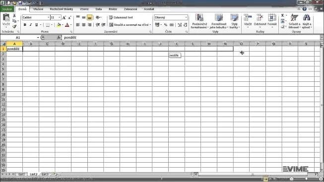 Excel 2010: Automatické doplňování řad a seznamů