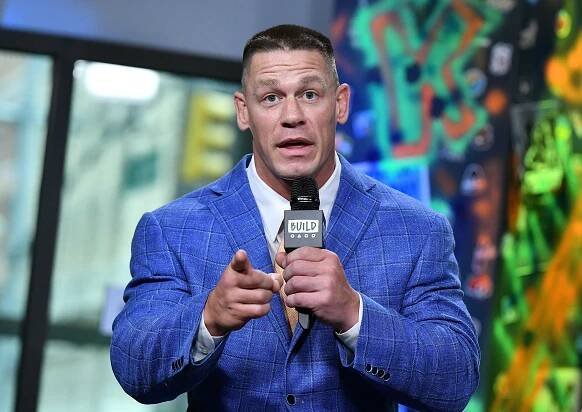 John Cena, Geraldine Viswanathan and director Kay Cannon visit Build Studios to discuss their movie "Blockers" at Build Studio on March 29, 2018 in New York City. 