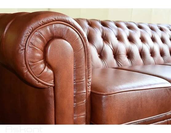 ASKONT Chesterfield Windsor Kožená sedačka rohová Puncovaná / bez puncování