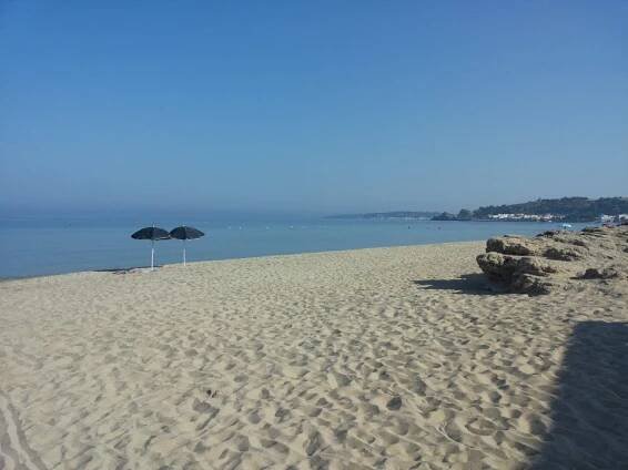 Large white sandy beach
