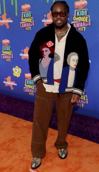 Shameik Moore attends Nickelodeon Kids' Choice Awards 2024 at Barker Hangar on July 13, 2024 in Santa Monica