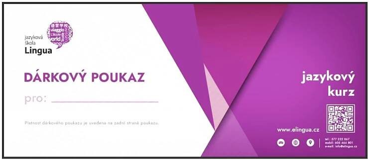 Dárkové poukazy - Lingua Zlín