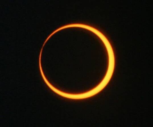 What time is the annular solar eclipse on Oct. 2?
