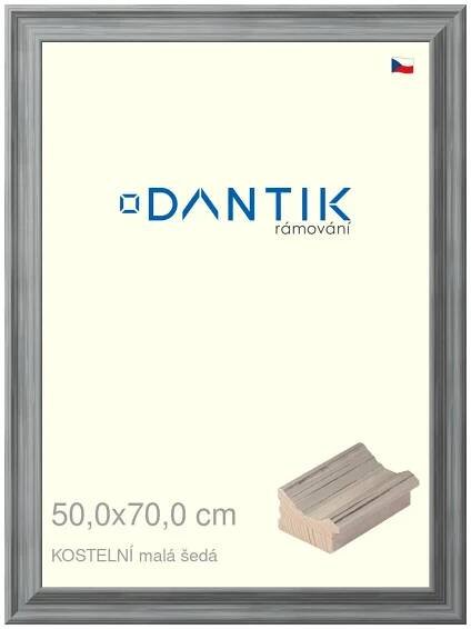 DANTIK rámeček 50x70 | KOSTELNÍ malá šedá (Plexi Čiré)