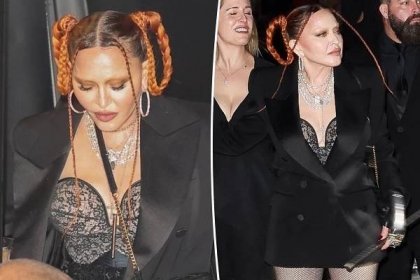 Madonna, 64, rocks lingerie and a riding crop at Art Basel 'Sex' party