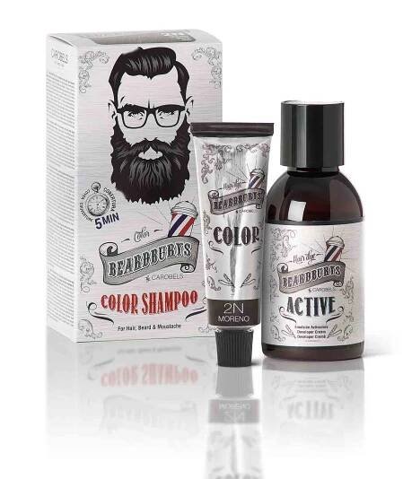 Barvící šampon BEARDBURYS Color Shampoo 2N - na vlasy a vousy - černý