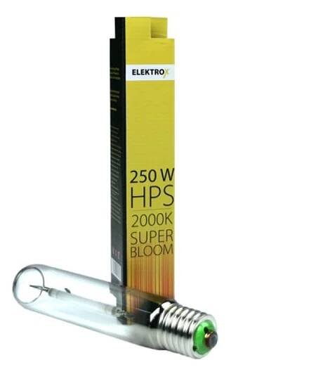 Pěstební sodíková výbojka o výkonu 250W určená na květ rostlin, Super Bloom od Elektrox.