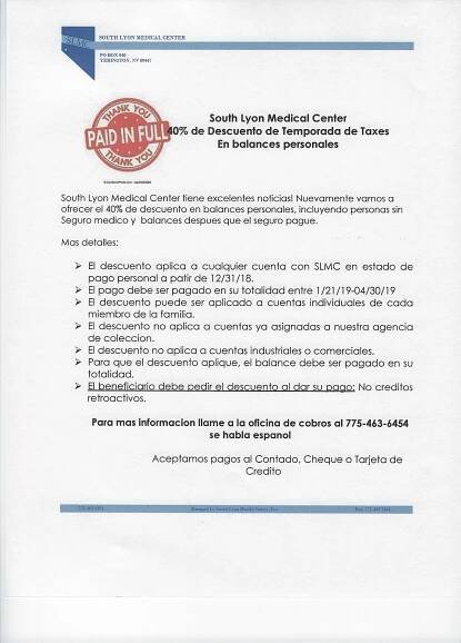 Take Advantage of our Tax Time Discount – South Lyon Medical Center