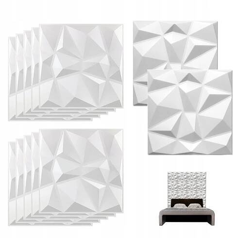 SAMOLEPÍCÍ PANELOVÉ PANELY 3D NÁSTĚNNÉ PANELY RELIEF 3D 12 KS 30*30 CM