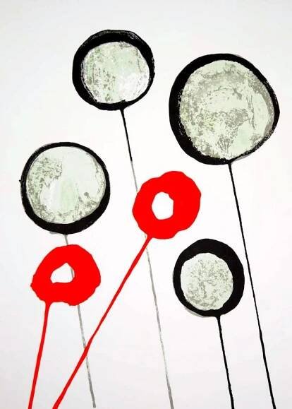 "The Balloons" Lithograph in Colors, c.1966, Edition:Limited, Unsigned, 11x15" $600-