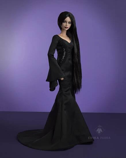 Morticia Addams OOAK Doll by Erika Parra - Photo by Erika Parra