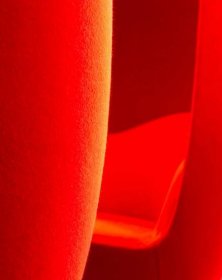 Beautiful red chairs are a standout feature of the lobby area, and offer endless possibliities for abstract compositions such as this.