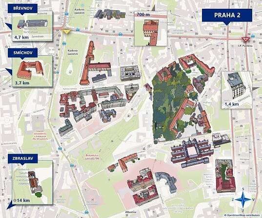 Mapa VFN – Všeobecná fakultní nemocnice v Praze