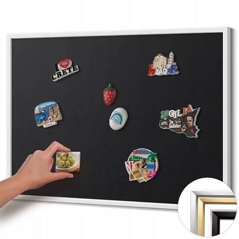 Magnetická ozdobná tabule na zeď pod magnety Černá barva 80x60