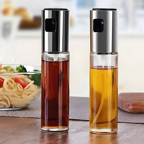 Rozprašovač na olej a ocet dávkovač ve spreji skleněný rozprašovač 100 ml Barva šedá