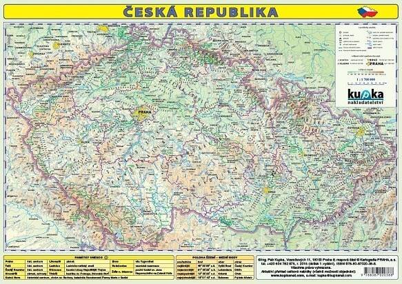 Česká republika mapa A3 lamino